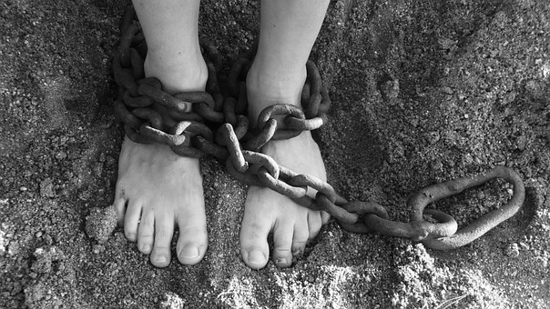 Chains, Feet, Sand, Bondage, Prison