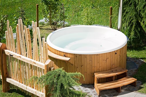 Whirlpool, Hot Tub, Garden, Summer