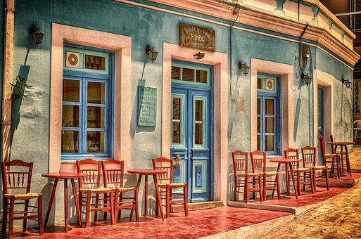 Cafe, Architecture, Building, Greece
