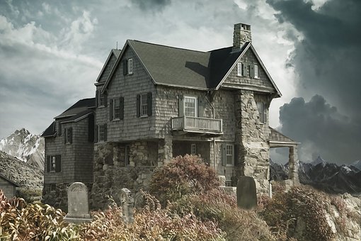 House, Cemetery, Haunted House