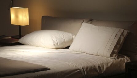 Free white cozy bed image, public domain CC0 photo.